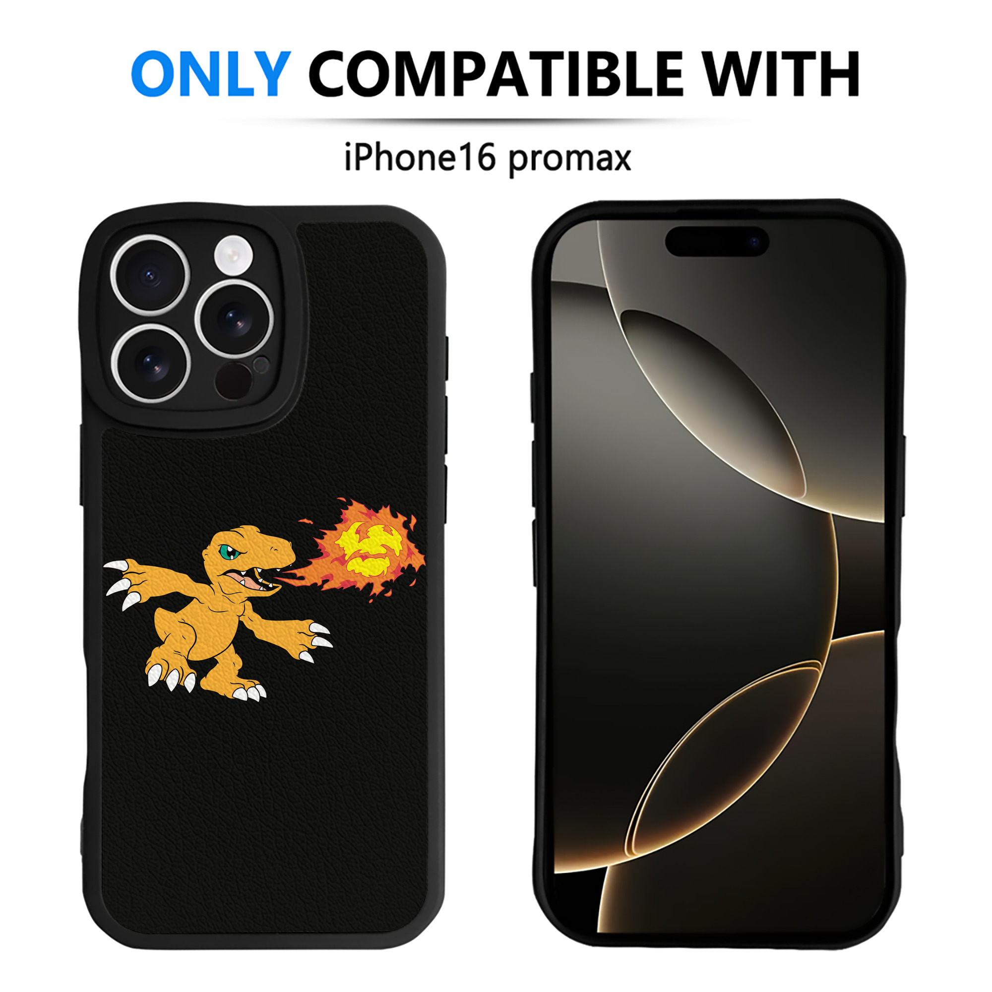 （画像用） Digimon デジタルモンスター/デジモン 【iPhone 16シリーズ対応】シリコンスマホケース（レザー調） 材質：シリコン